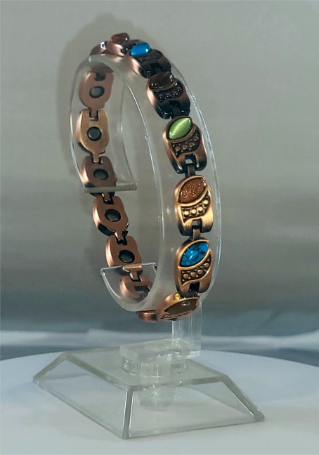 COPPER & NATURAL STONE MAGNETIC THERAPY BRACELET